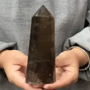 0.77LB Natural Smokey Citrine Quartz Obelisk Quartz Crystal Point Wand XA2906