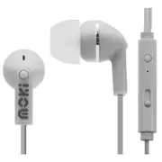Moki Mic & Control ACC-HCBM Wired In-Ear Headphones - White Noise Isolation - 3.5mm Jack [ACC-HCBMW]