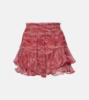 [Marant Etoile] Marant Etoile Sornel ruffled printed shorts AU 16 red