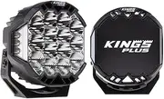 Kings Plus 9" Lethal Pro Driving lights | Covers Included | 1 Lux @ 1,627 M | 21,440 Lumens | IP68, IP69K, IK08 and CISPR25 approved | Die Cast Aluminium Brackets