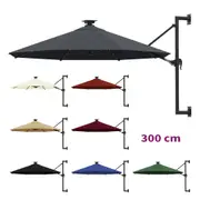 Wall-mounted Garden Parasol with LEDs Outdoor Umbrella Sun Shelter Shade vidaXL
