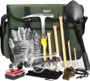 Geology Rock Pick Hammer Kit Digging Chisels Set For Hounding And Gold Mining