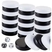 30 Pcs Backgammon Pieces Checkers, 1.25 Inch Replacement Checkers Board Game