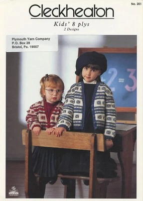 Cleckheaton Knitting Pattern 201 Kids 8plys 1-6yrs - 2 Cardigans for Children
