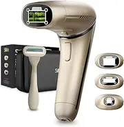 Silk'n Hair Removal Device for Women and Men - Silk'n 7 - Face and Body IPL Hair Removal with Rotatable Head - With Storage Case, 3 Smart Heads and Razor - Color Gold