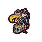 Vulture Skull Biker Patch Heat Adhesive Skull Heat Iron Custom MC Clothes