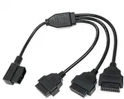 Skycityworld 1 to 3 Car OBD Splitter Cable, 16-Pin OBD2 Extension Diagnostic Cable, 1/3 Conversion L Head Male to Female Cord 1.64FT/50CM
