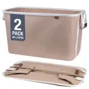CleverMade Collapsible Laundry Basket Hamper - LUXE Mocha 2-Pack 60L - Space ...