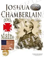 Joshua Chamberlain, 20th Maine Gettysburg Pa American Civil War themed art print