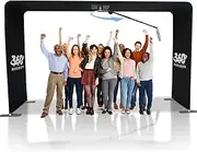 Overhead 360 Photo Booth, 360 Sky Selfie Automatic Photobooth Machine Rotating, Slow Motion Video Photo Spinner with Ring Light, Full Body Spin Camera, Support 7-15 People, Customizable Logo