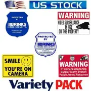 Home Window Security Stickers Decal signs Brinks Alarm+Cameras in use