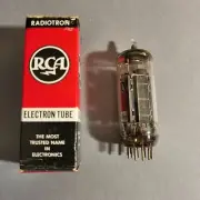 One - RCA 12BH7A NOS Black Ladder Plates Halo Getter Serious Tube w box
