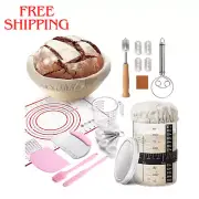 Sourdough Starter Kit for Beginners 18 Pcs, Bread Baking Supplies with Glass Sou
