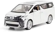 Die-cast Diecast Metal 1:24 for Toyota Vellfire MPV Model Car Rubber Tires Doors Opened Sound Light Pull Back Miniature Vehicle Miniature Vehicle(White)