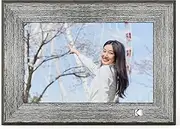 Kodak Distressed Antique Gray Rustic Wood 10-inch Wi-Fi Digital Picture Frame RCF-1013W, Touch Screen, 32GB Internal Memory with Photos, Music, Video, Calendar and Weather Display Features
