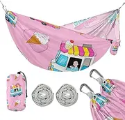 Pink Ice Cream Truck Summer 330lb Capacity Hammocks Swing Hammock for Camping & Hiking Essential hamacas para adultos con soporte