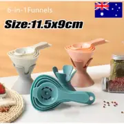 Multifunctional Funnel with Strainer Filter Practical Reusable 6 in 1 Filter TO