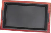 Portable Cast Iron Frying Pan Non-Stick Steak Fish Baking Tray for Stove Top Oven