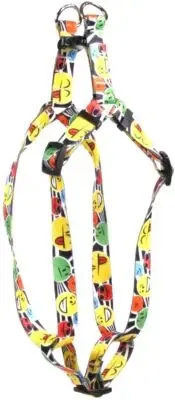 Yellow Dog Design Smiles Step-in Dog Harness-Size Large-1" Wide and fits Chest C