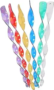 12pcs Color Bird-Away Stick Scare Rods Scarer Tree Spinners for Twirlers for Spinners for Garden Tree Twirlers Bird Rods Lanyard Spiral Wind Spinners Plastic