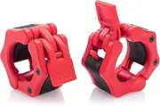 (Red) - Greententljs Olympic Barbell Clamps 5.1cm Quick Release Pair of Locking 5.1cm Pro Olympic Weight Bar Plate Locks Collar Clips for Workout Weightlifting Fitness Training
