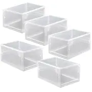 5PCS Shoe Display Cases Box Rack Large Storage Cabinet Plastic Boxes Oragniser Drawer