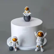 3Pcs Astronaut Figurines Cake Topper Outer Space Cake Decoration Spaceman Model