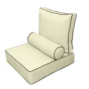Medium 24x26x6 Contrast Pipe Trim Deep Seat Back Rest Bolster Cover ONLY - AD005