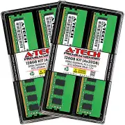 A-Tech 128GB 4x 32GB 2Rx8 PC4-25600 DDR4 3200MHz ECC UNB UDIMM Server Memory RAM