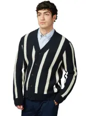 [Ben Sherman] Textured Stripe Cardigan in Dark Navy
