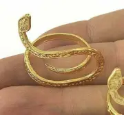 Snake Adjustable Ring Gold plated brass (20mm 10US inner size-Adjustable ) 2689