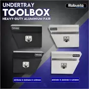 600mm Pair of Undertray Toolbox in Aluminium Under Tray Underbody Tool Box UTE