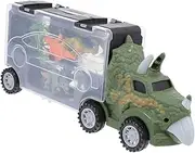 Abaodam 1 Set Creative Dinosaur Shaped Truck for Includes Miniature Animals Portable Transport with Collapsible Handle Safe Material for Learning and Play
