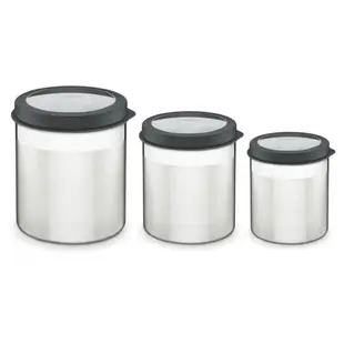 TRAMONTINA 不鏽鋼儲物密封罐3件組（黑色 白色）