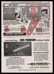 1954 Ben Pearson Pine Bluff Arkansas Archery Tackle Junior Champion Set Print Ad