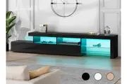 ALFORDSON Entertainment Unit 220cm TV Stand LED Light Storage