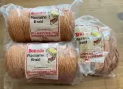 2 Pepperell Bonnie Macrame Braid Cord 6 mm 100 Yards Pecan , Fun Crafting