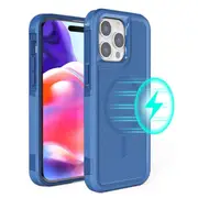 ZUSLAB for Apple iPhone 15 Pro Max MagSafe Case Rugged Defender Protective Heavy Duty Shockproof Dustproof Cover (2023) - Blue