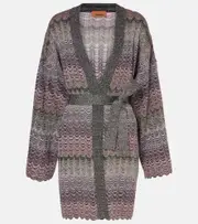 [Missoni] Missoni Zig Zag metallic knit cardigan AU 14 multicoloured