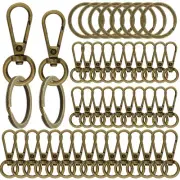 100PCS Swivel Clasps Lanyard Snap Hooks with Key Rings, Keychain Hook, 50 Pcs...