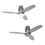 Ceiling Fan Light Remote Control Eco Aerodynamix Chrome Matt Silver 112 CM