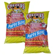 Chester's FLAMIN' HOT Cheetos FRIES Corn Snacks Crunchy Party Sz 8-5/8oz. 2 Bags