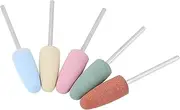 Haosie Nail Drill Bits Set, 5pcs Nail Art Silicone Polisher, Nail Polishing Burr Drill Bits Grinding Head for Manicure Nail Grinding and Trimming
