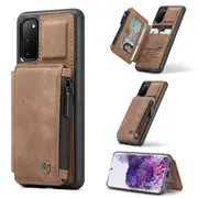 CaseMe Shockproof Samsung Galaxy S9 Leather Case Cover Wallet G960 [Brown]