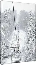 SUAQUE Winter Old Cable Ski Lift Premium Canvas Rimless Decorative Painting 7.8x11.8in, Oil Painting For Living Room, Bedroom, Office