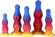 Monster Fantasy Dildo Animal Dog Penis Dildos with Large Double Knot 5 Sizes Anal Plug Silicone Butt Plug Masturbate Sex Toys for Women(XXL)