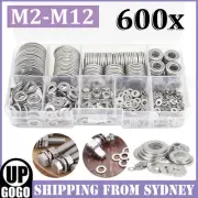 600x 304 Stainless Steel Flat Washer Washers Assortment Set Value Kit AU Seller