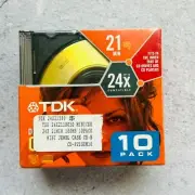 TDK Data CD-R Disc 21 Min CD-RW Digital Cameras MP3 Computer Writers 10 Pack NEW