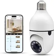 YnGia Light Bulb Security Camera Wifi Light Bulb Camera Wireless Socket Security Camera Lightbulb for Home Security with Color Night Vision,Motion Detection (1)