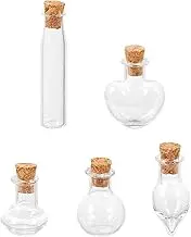 LIFKICH 50pcs Mini Drift Cork Wishing Bottle Drifting Miniature with Stopper Tiny Mini Bottle Small Wish Bottle Transparent Glass